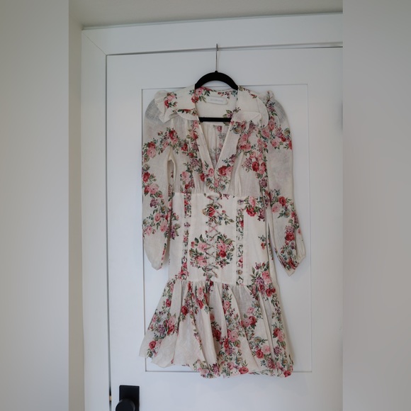 Zimmermann Honour Corset Mini Dress in Linen - Picture 3 of 10
